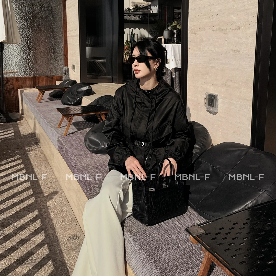 MBNL-F "银扣拉达" 高级感廓形经典连帽夹克外套 秦磊XM-XFY022