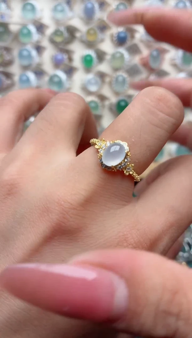 银S925镶嵌戒指翡翠.