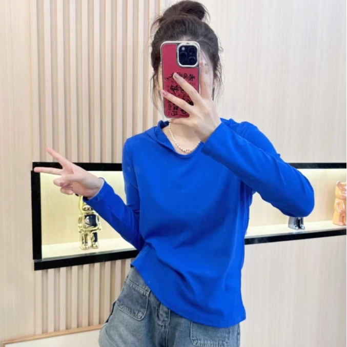 laohu品质紧密赛络纺连帽打底衫高考毕业季时尚百搭JLX0021