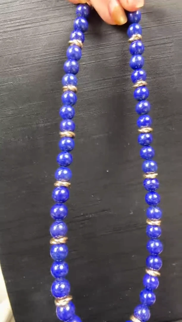 银S925镶嵌青金石颈饰天然