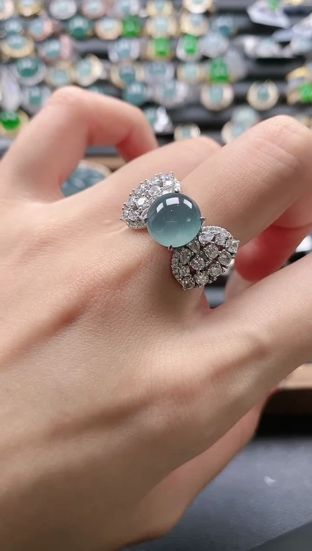 【闪购商品】翡翠戒指银S925镶嵌51151-2