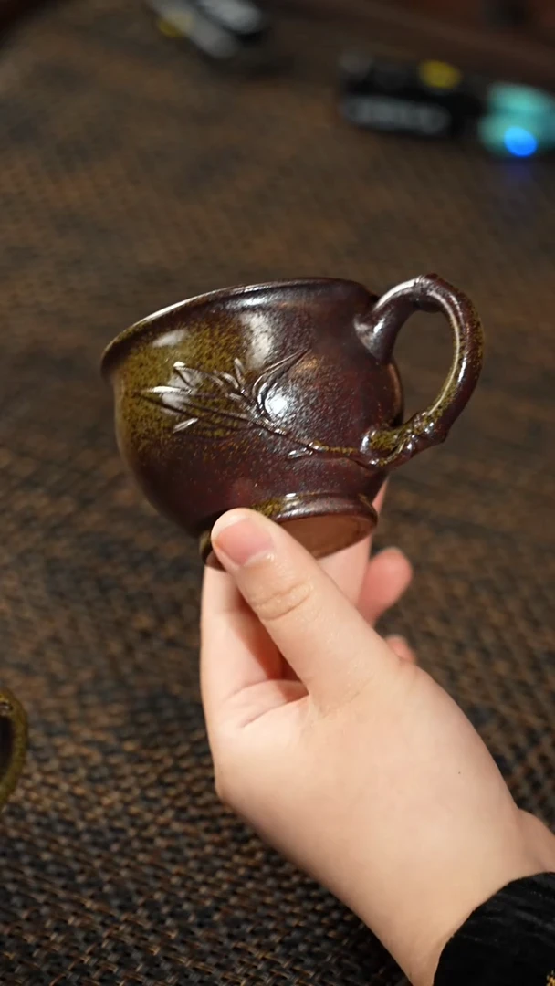 【闪购商品】紫砂茶杯福利紫砂柴烧竹子手把