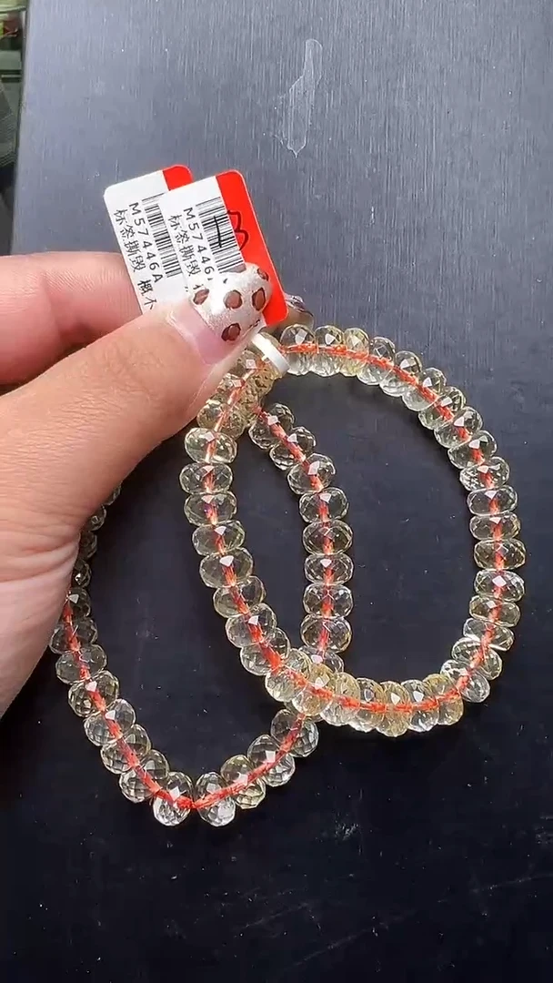 未镶嵌手串水晶黄水晶刻面手串    8-9m+   多样性发一 M57446A