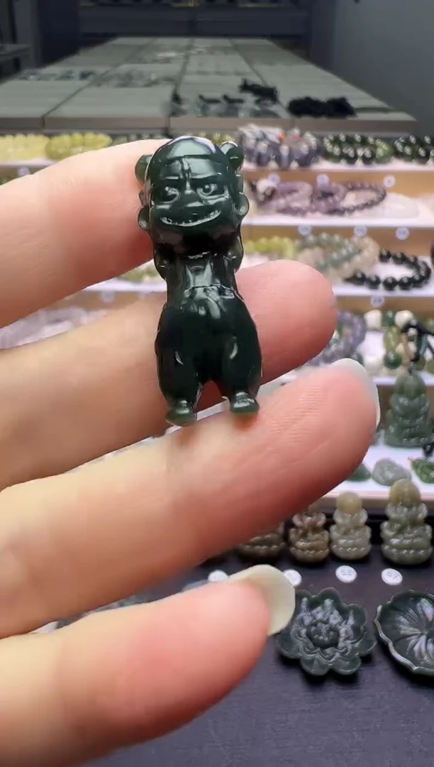 颈饰未镶嵌和田玉30号链接绑好绳子配和田玉顶珠