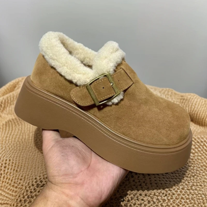 116断码女鞋时尚百搭加绒秋冬季女勃肯棉鞋软底保暖女棉鞋