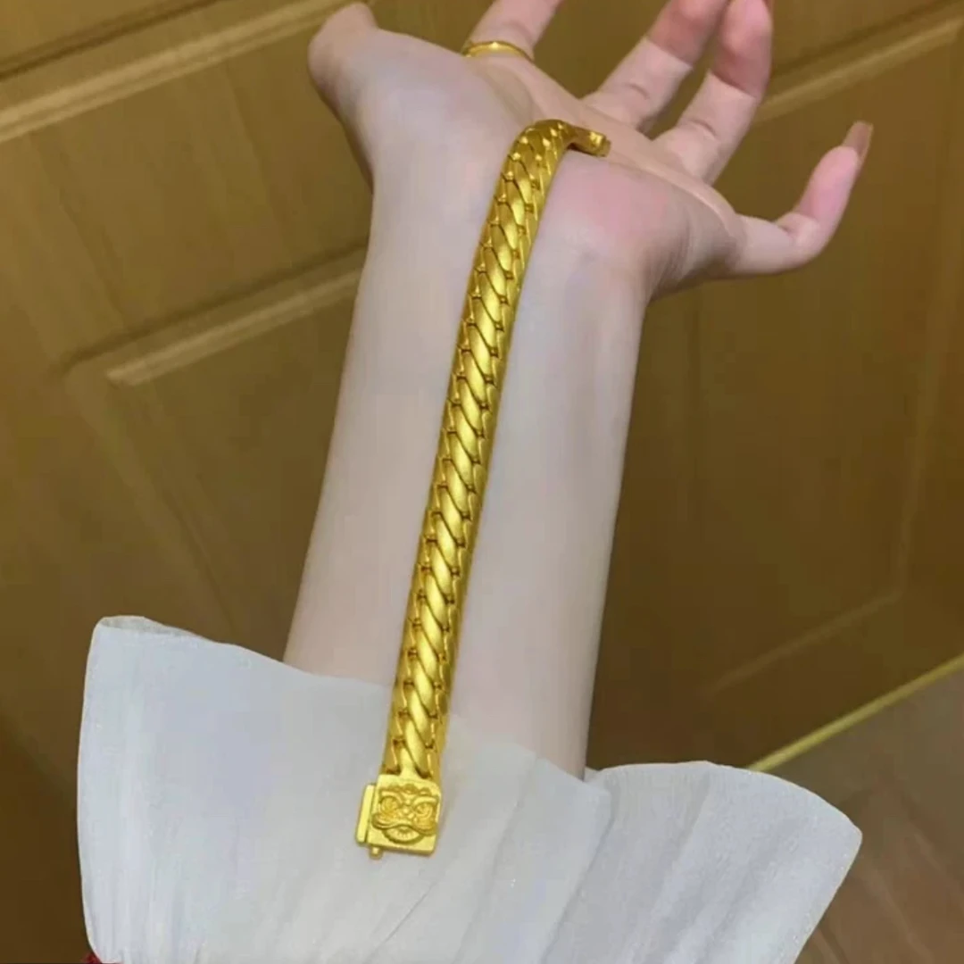 足银手链 三马鞭气质时尚复古百搭经典实心素款手链