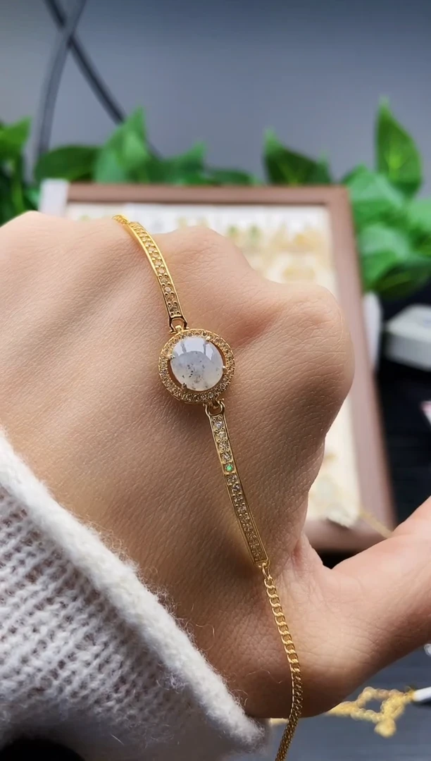 银S925镶嵌手链翡翠12