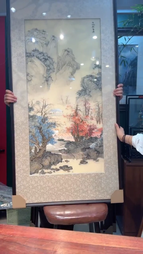 刺绣o****元非遗苏绣手工刺绣精品山水古画
