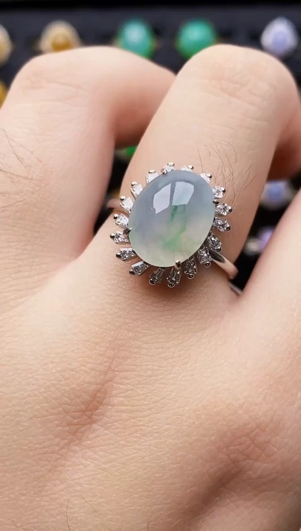 银S925镶嵌戒指翡翠2155