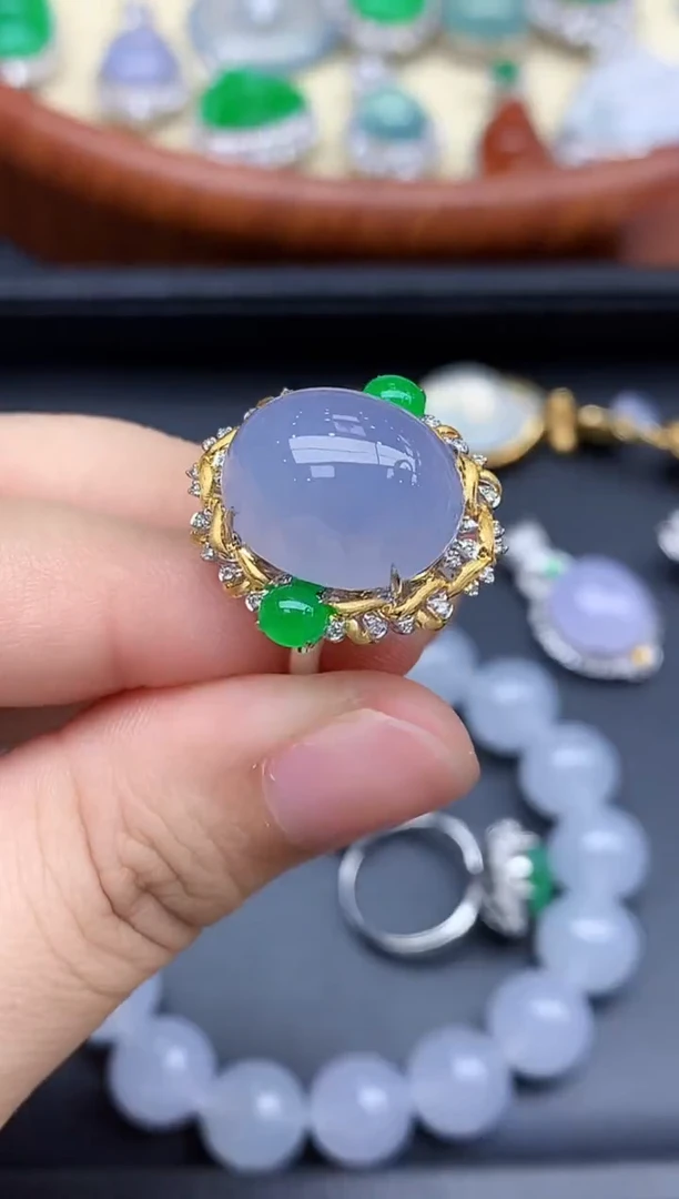 18K金镶嵌戒指翡翠501-中国好珍宝