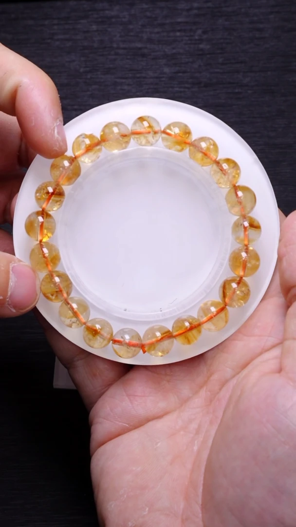 【闪购商品】水晶单圈未镶嵌Q046蜂蜜奶盖黄塔晶单圈9mm