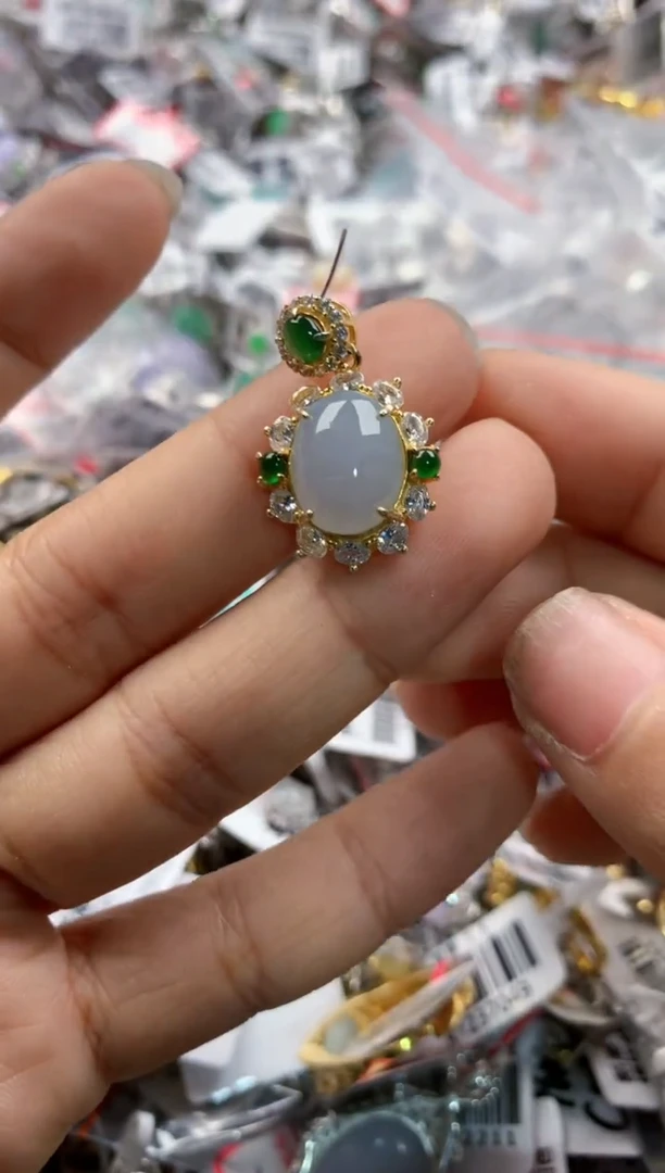 银S925镶嵌戒指翡翠777   2