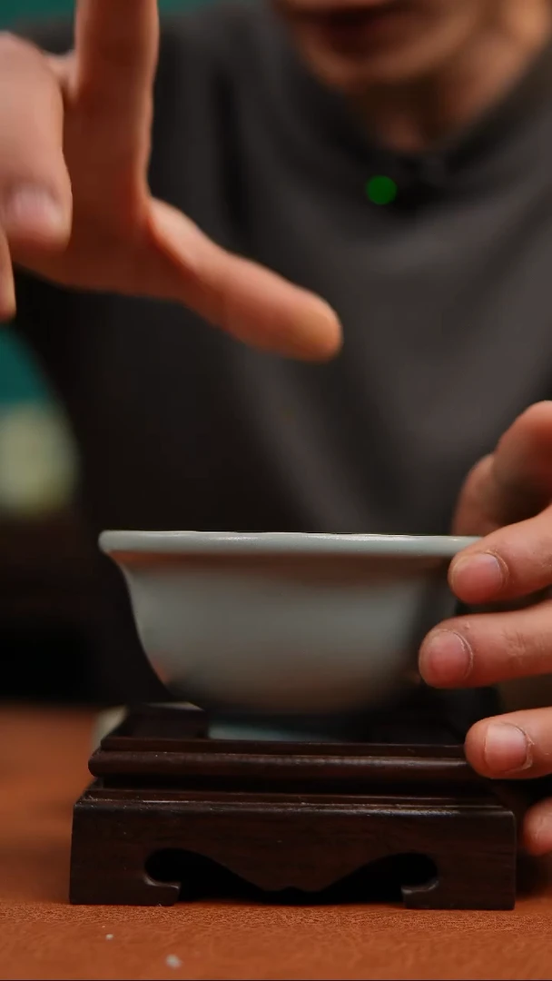 【闪购商品】瓷片原产地仿古天青压手杯