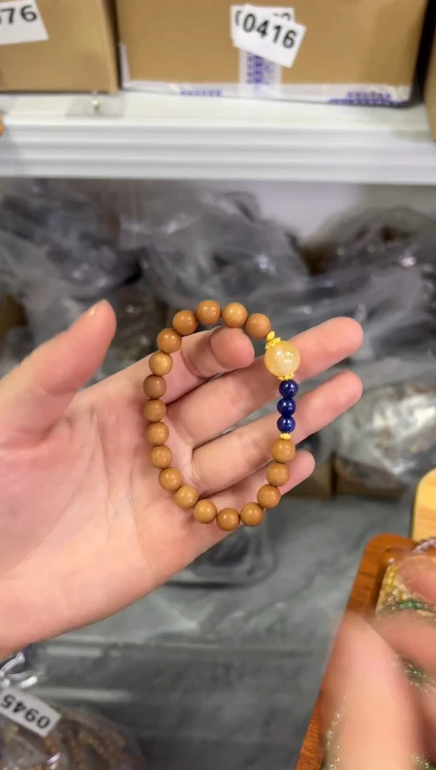 【闪购商品】檀香木手串未镶嵌黑肉檀香木水晶款手串[0945]