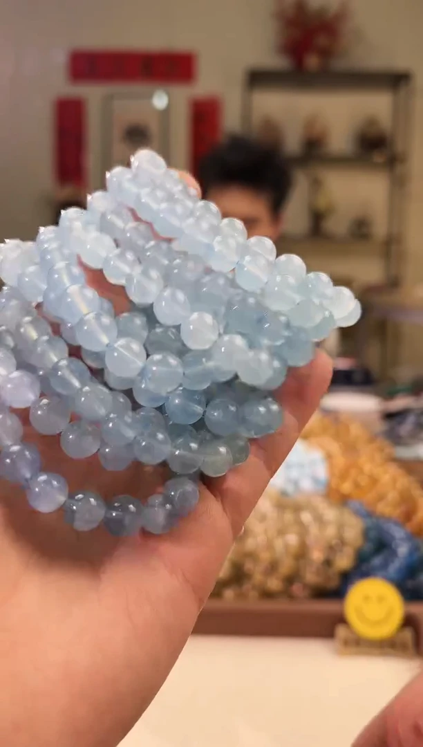 【闪购商品】海蓝宝石手串未镶嵌9+mm海蓝宝手串（多样性发其一）