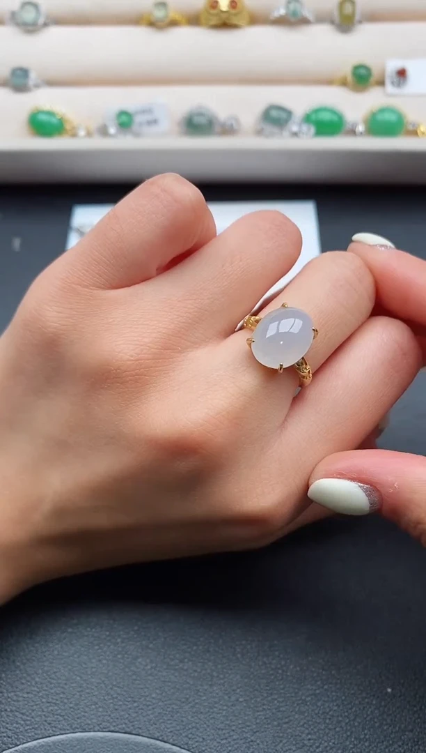 银S925镶嵌戒指翡翠666666+7