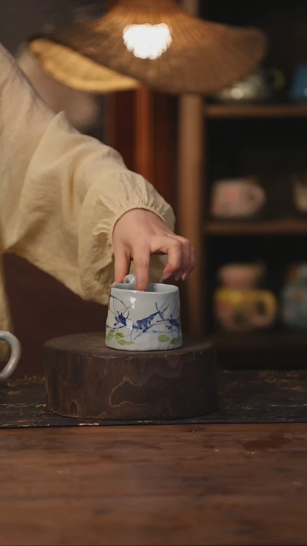 陶瓷景德镇高温釉下手绘陶瓷076
