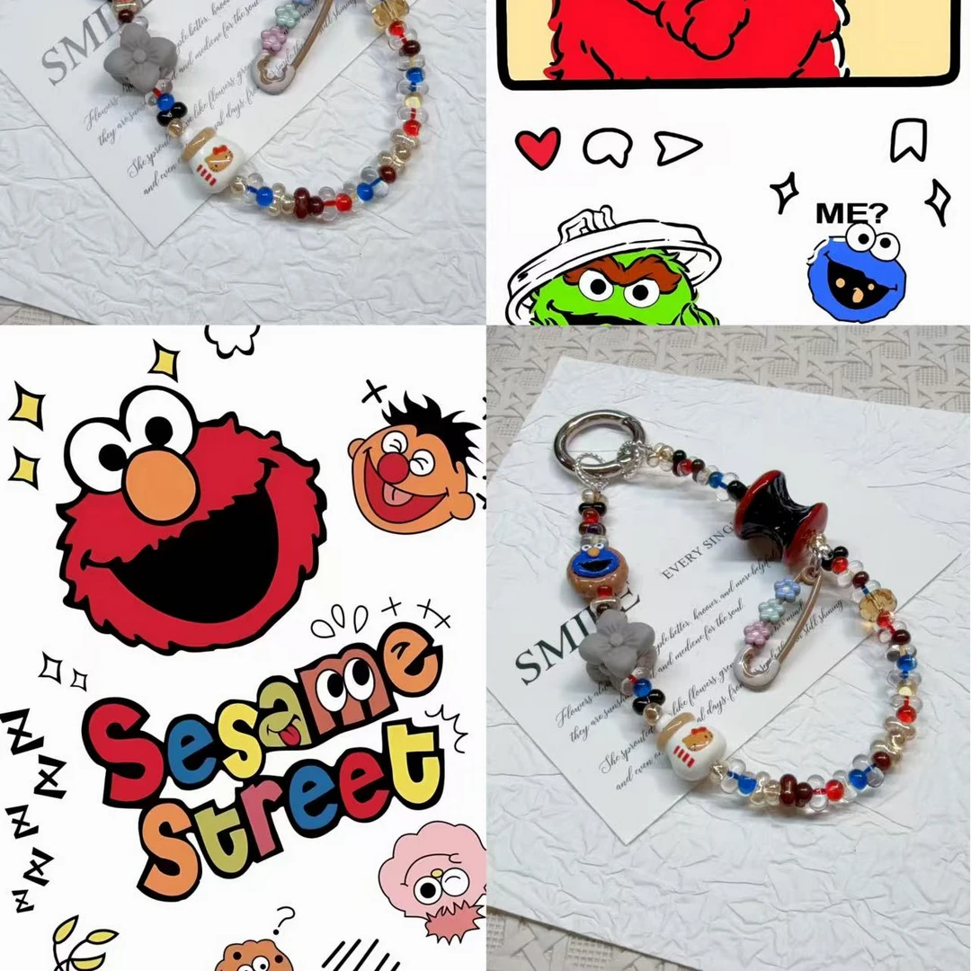 A028LALA原创进口米珠高端手机链［芝麻街］