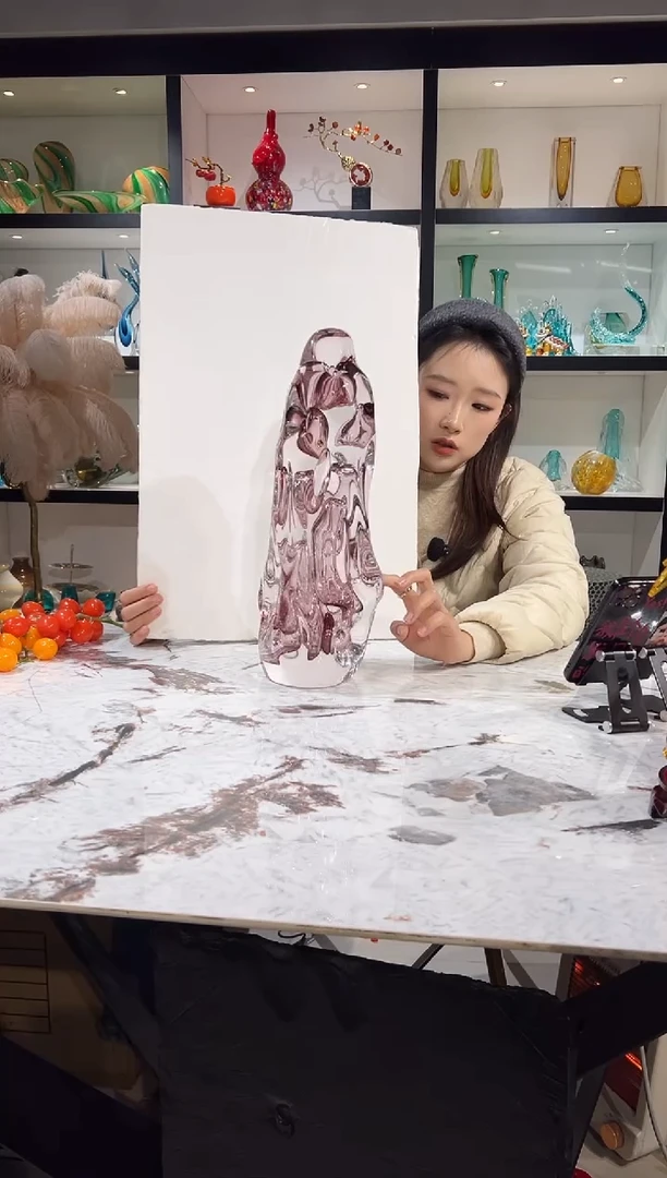 紫色太湖石摆件 现货