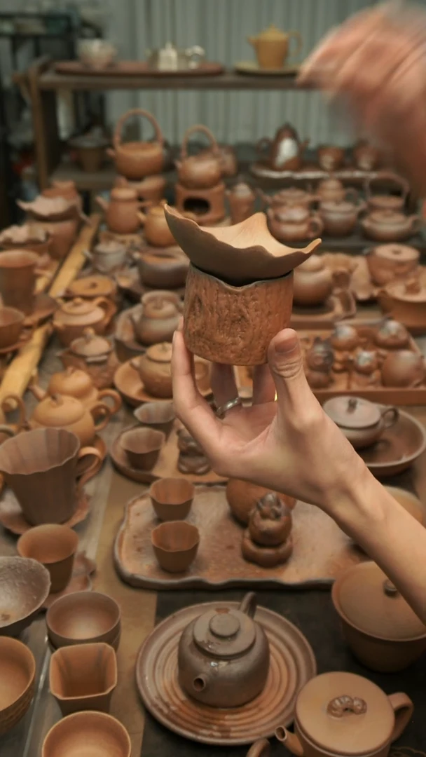 原矿老岩泥精工 银杏叶茶漏组