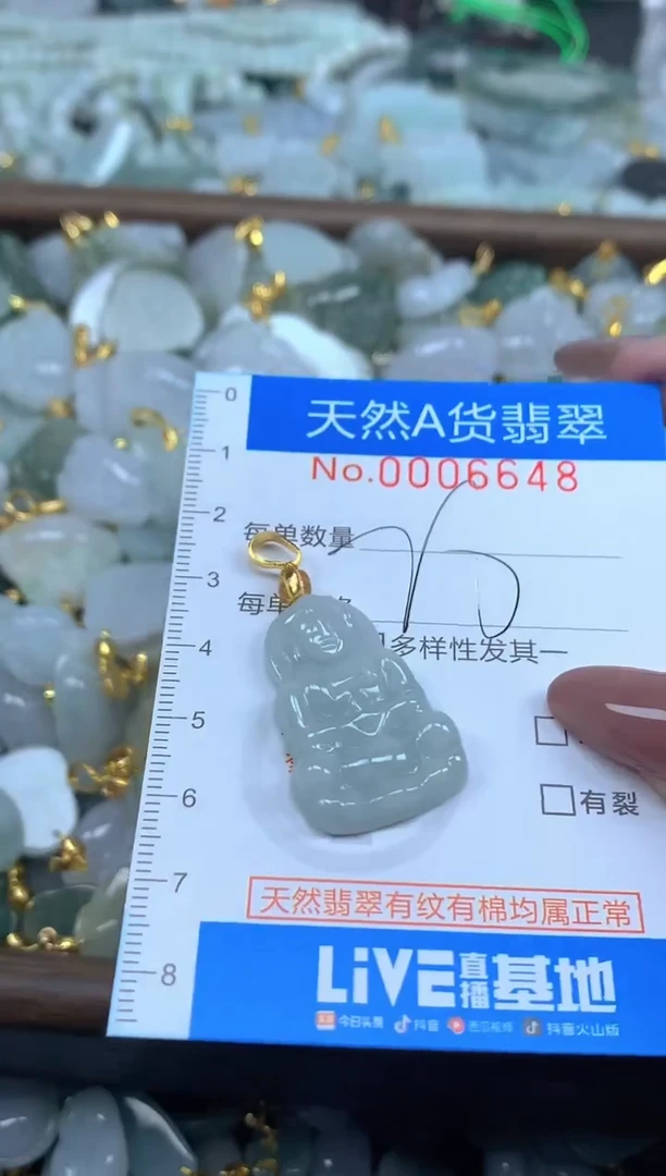 颈饰未镶嵌翡翠净货挂件-6648