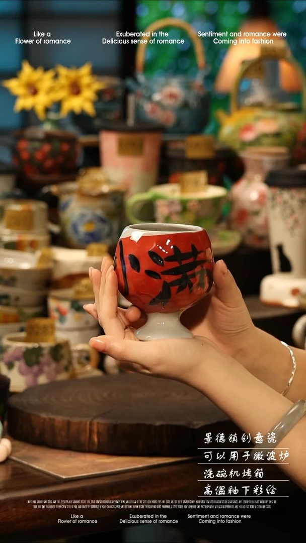 陶瓷景德镇高温釉下彩手工手绘款式
