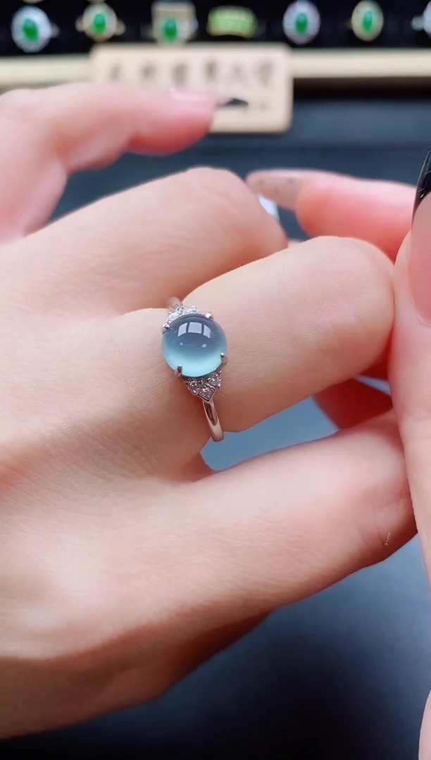 银S925镶嵌戒指翡翠1