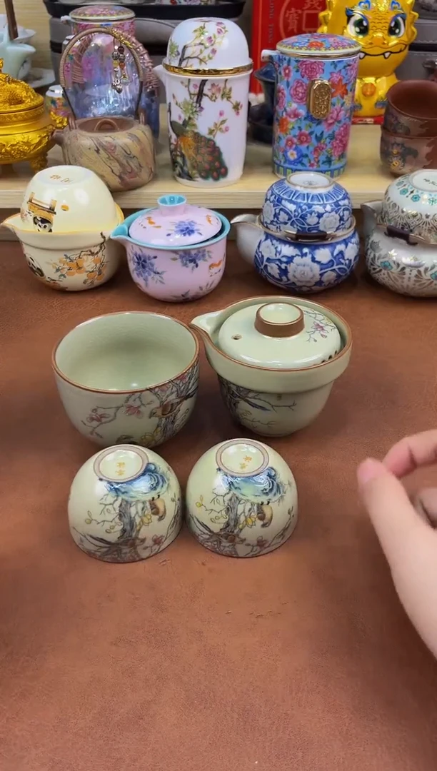 陶瓷茶具摆件旅行套组