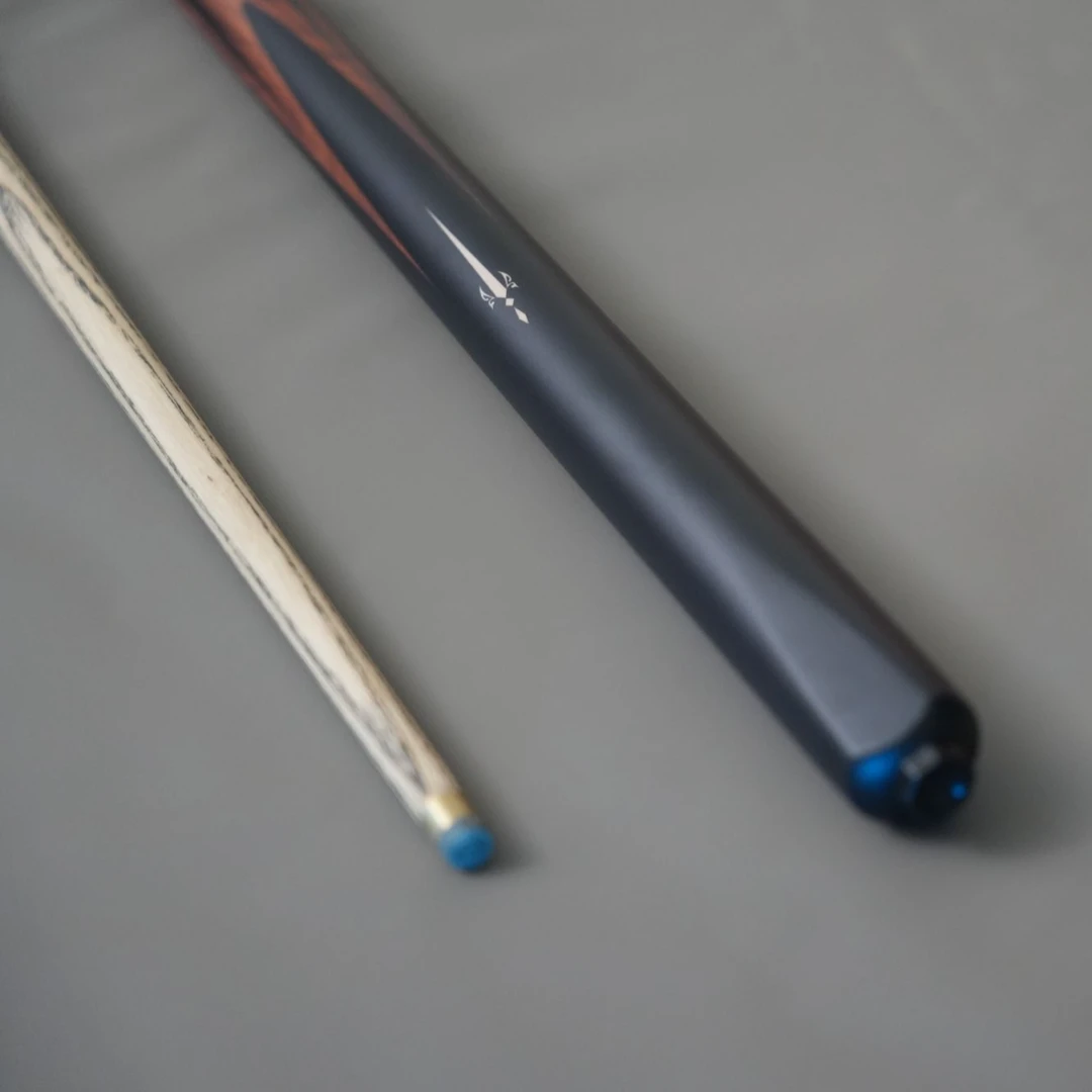 中式小头台球杆黑八斯诺克球杆职业打感一体通杆手工杆