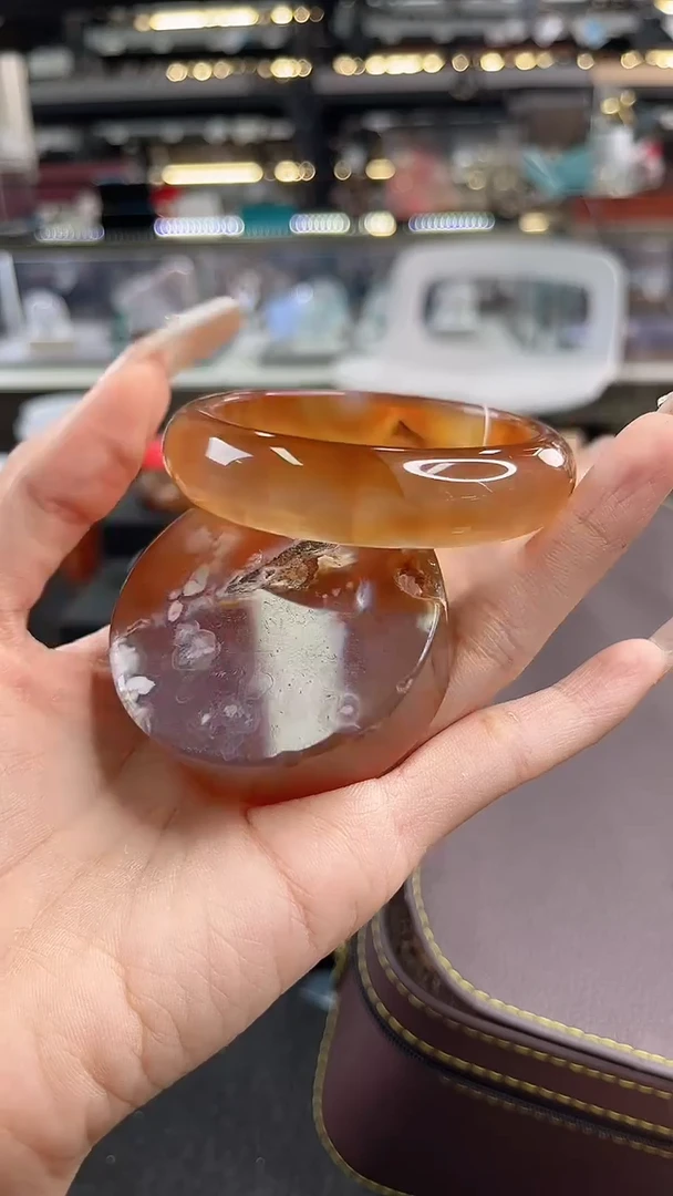 未镶嵌手镯石英质玉57圈口（赠品镯心）s9436