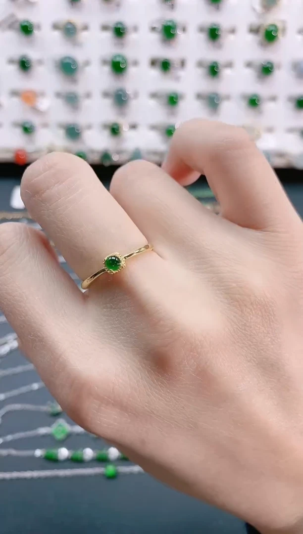 【闪购商品】翡翠戒指银S925镶嵌天然翡翠