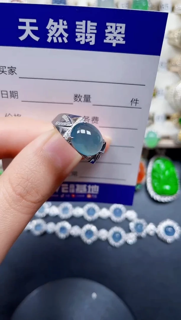 银S925镶嵌戒指翡翠101