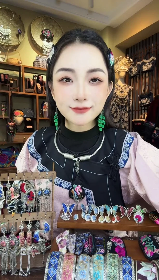 刺绣非遗刺绣民族风耳环