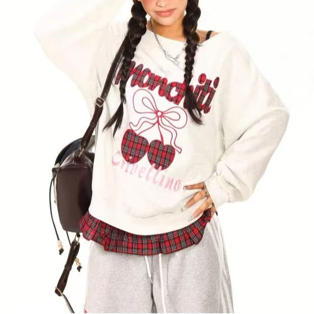 Z衣长64    5269【酒酿樱桃】假两件卫衣