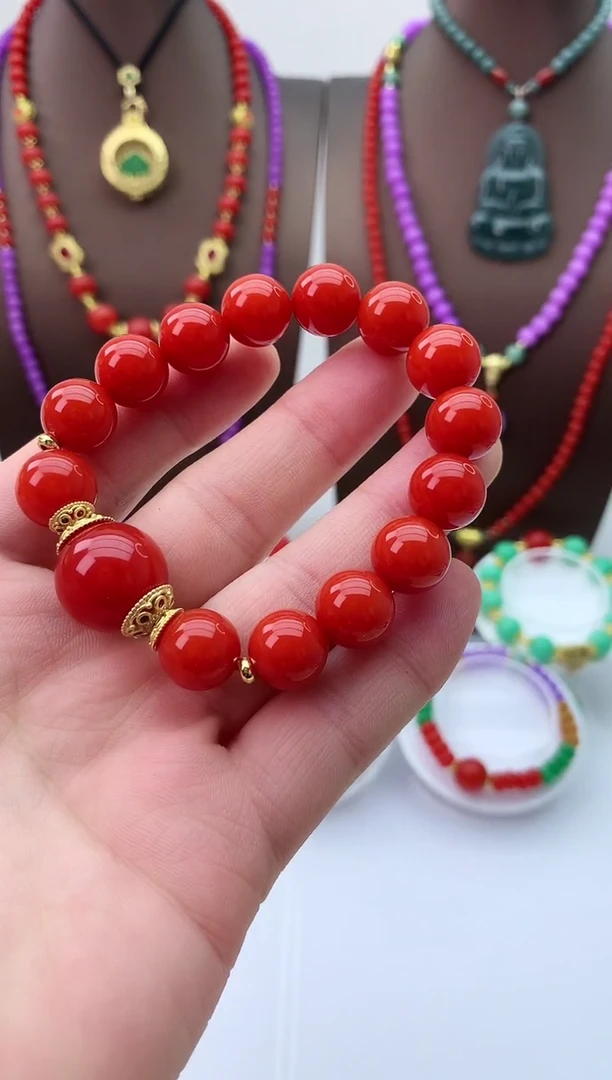 【闪购商品】翡翠手链18K金镶嵌S118手链