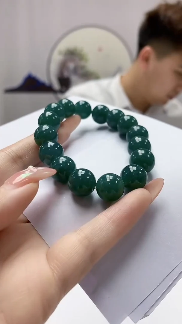 【闪购商品】定制翡翠未镶嵌4868DD-毛货手串50