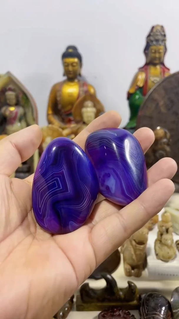 男女通用缠丝玛瑙一对