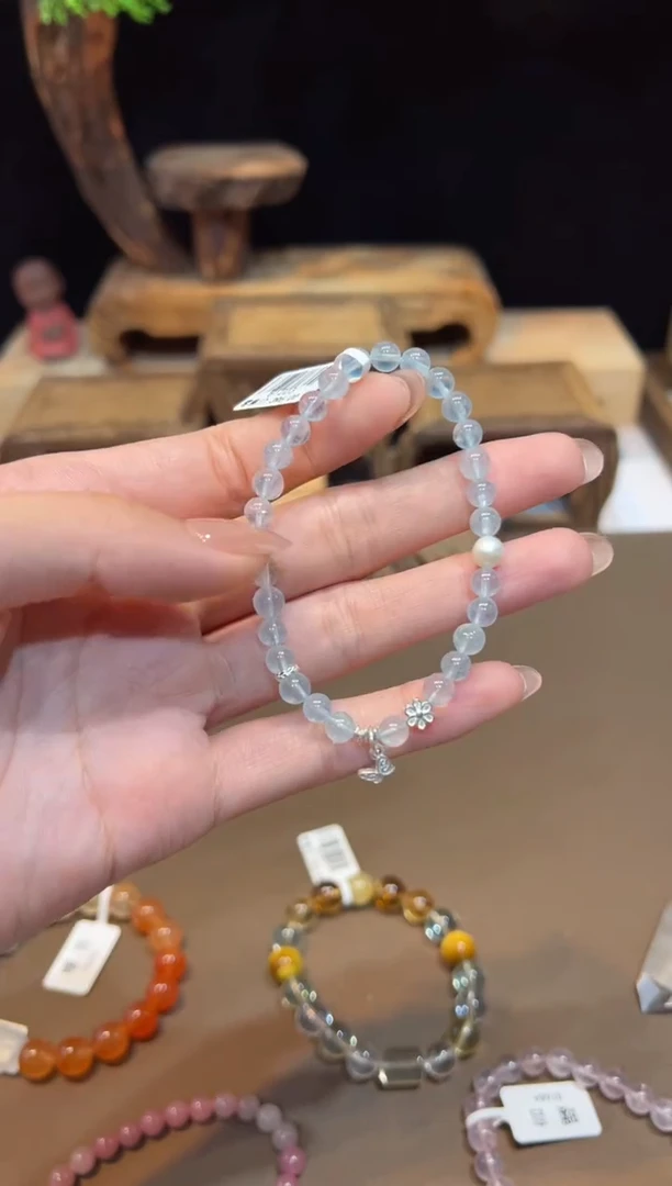 海蓝宝石手链未镶嵌手饰@@B1203