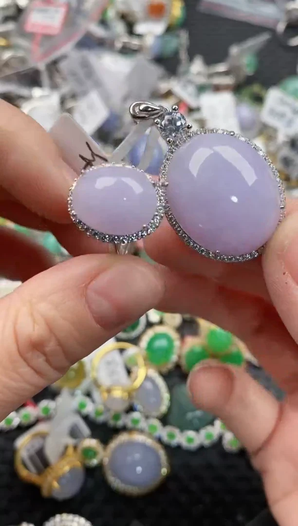 银S925镶嵌戒指翡翠555               6