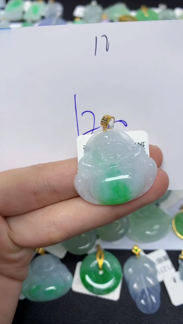 【闪购商品】翡翠颈饰18K金镶嵌天然翡翠A货