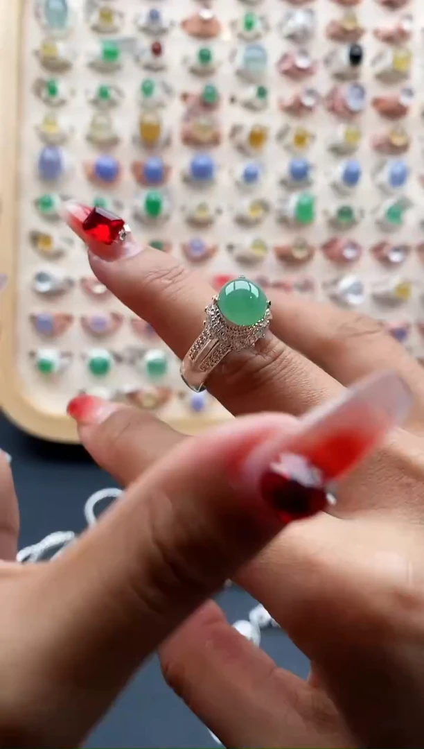 【闪购商品】翡翠戒指未镶嵌缅甸天然A货翡翠555 2+2