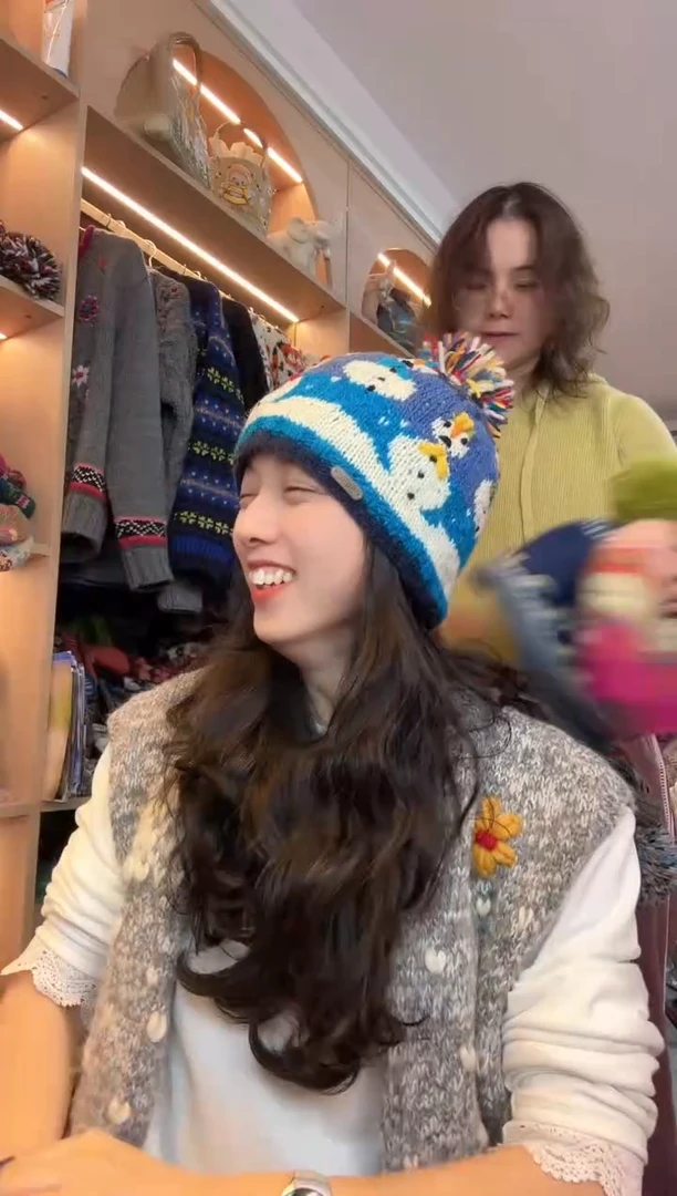 羊毛细羊毛像素雪人单球帽