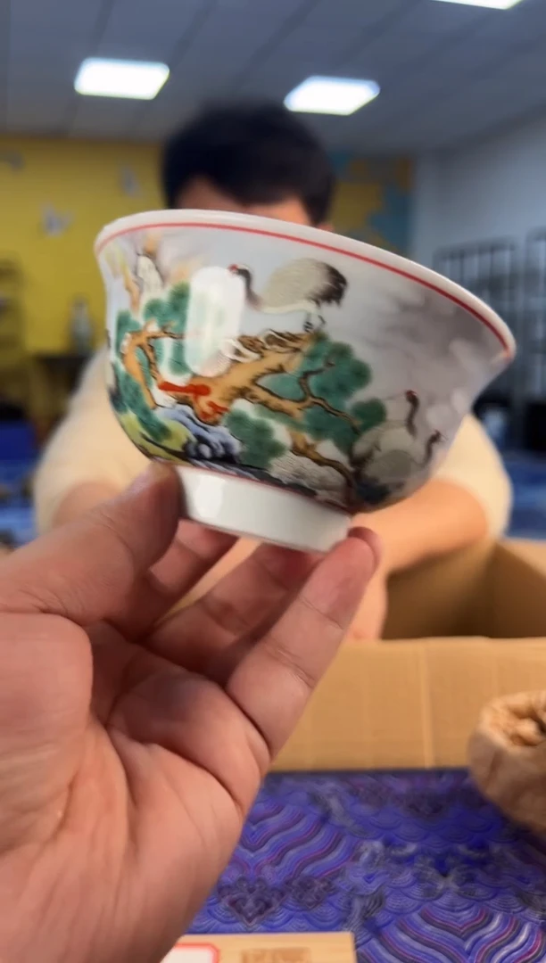 摆件瓷景德镇松鹤碗