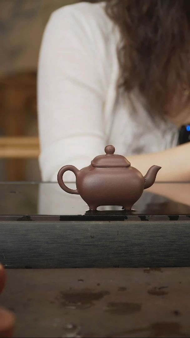 茶壶紫砂14 四方传炉 底槽清 100cc