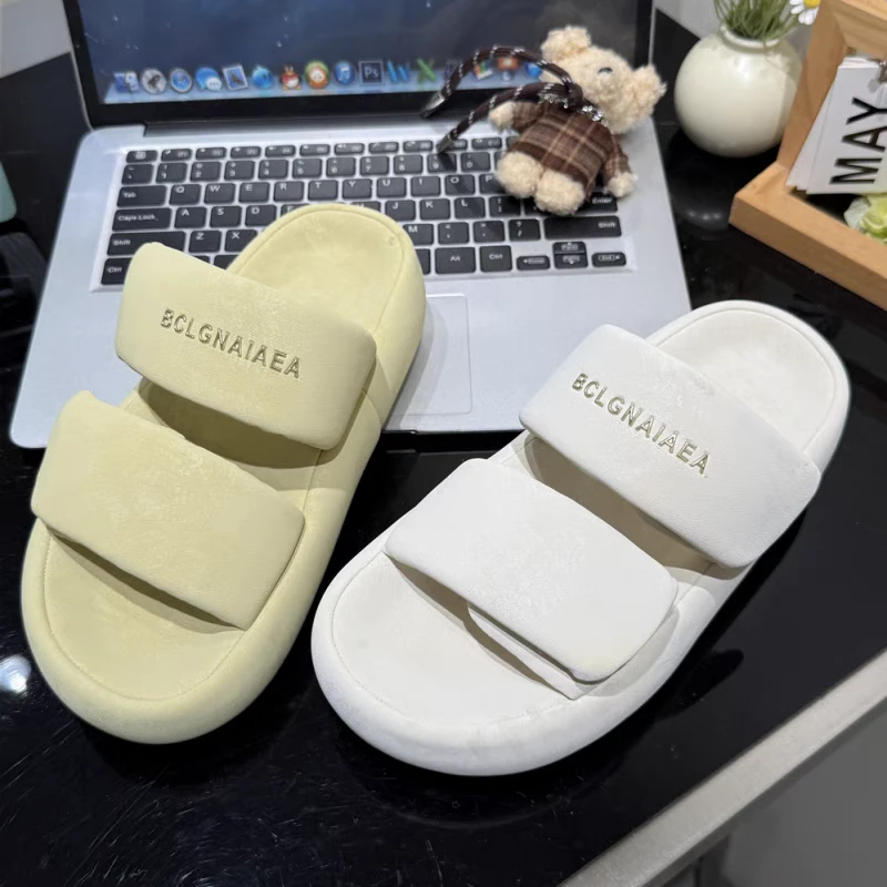 诗涵家 真皮魔术贴面包凉拖660/5279-16