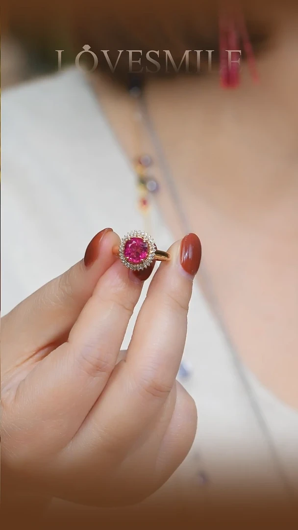 18K金镶嵌戒指碧玺090