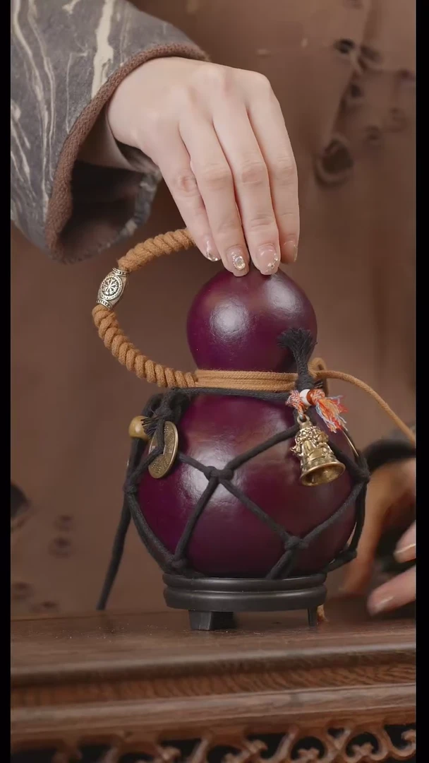 【闪购商品】187号精品天然大漆工艺防渗内胆酒葫芦~