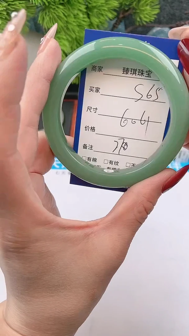 【闪购商品】石英质玉手镯未镶嵌s65东陵玉微色差