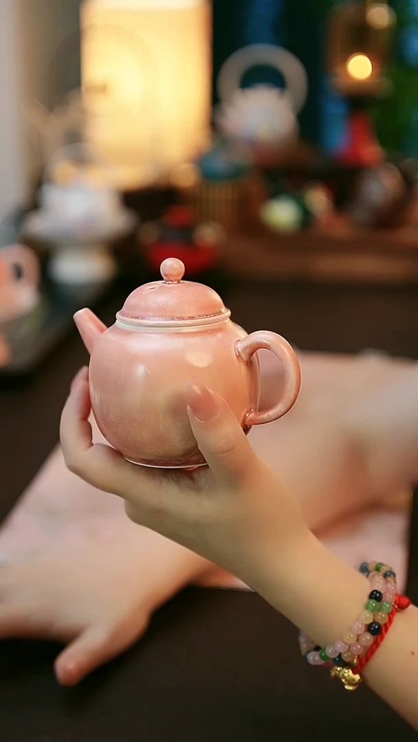 陶瓷茶具楚门窑变蓝宫灯壶