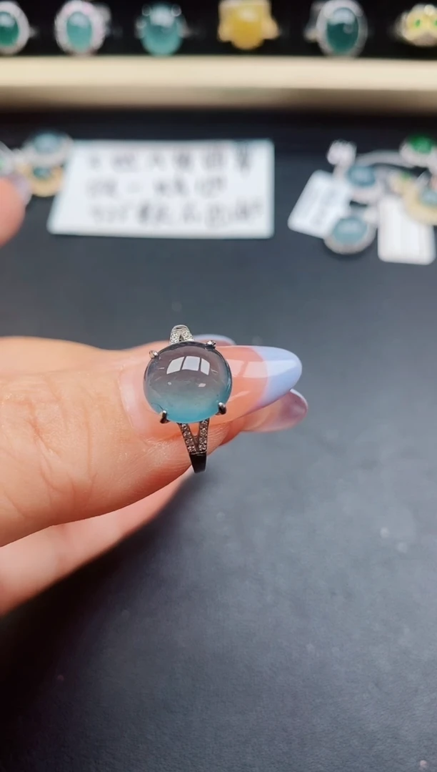 翡翠戒指银S925镶嵌321